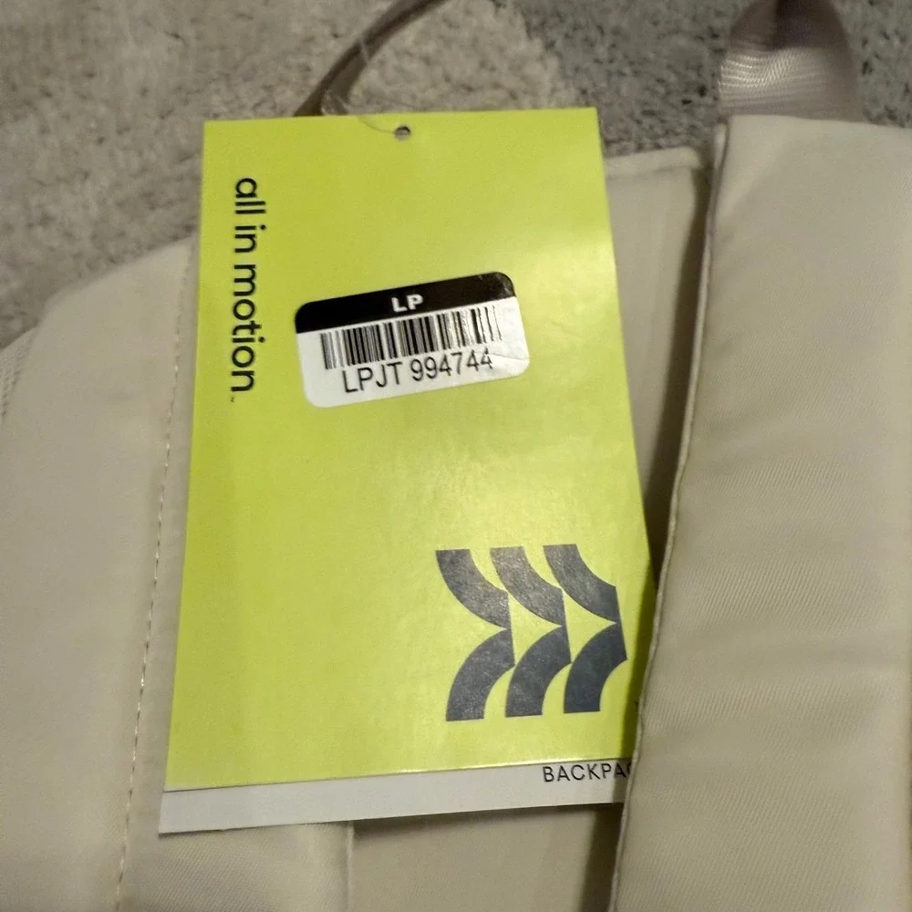 All in Motion 17.5 Lifestyle Backpack Cream Water Repellent 15 Laptop Sleeve NWT